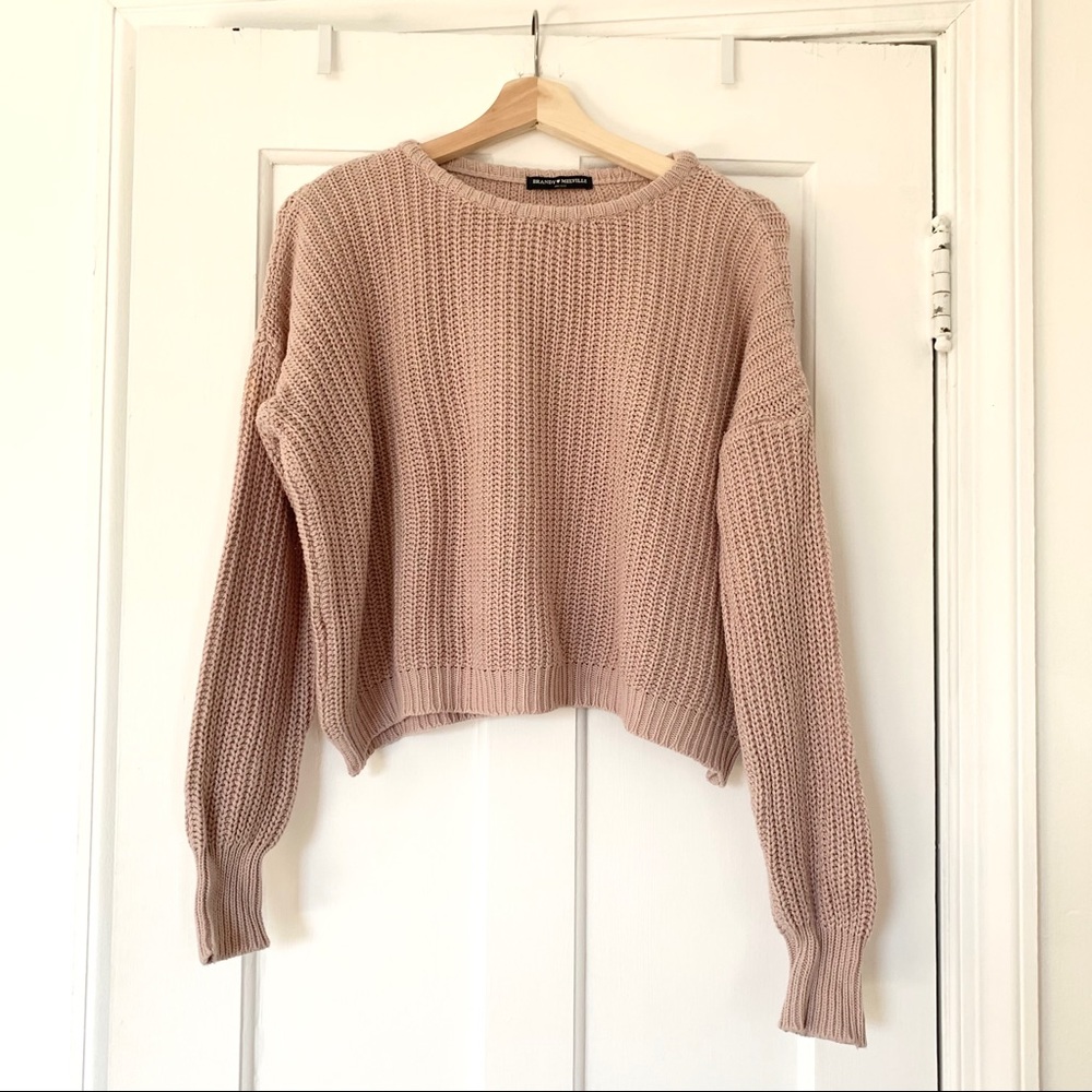 Brandy Melville Light Pink Cropped Sweater